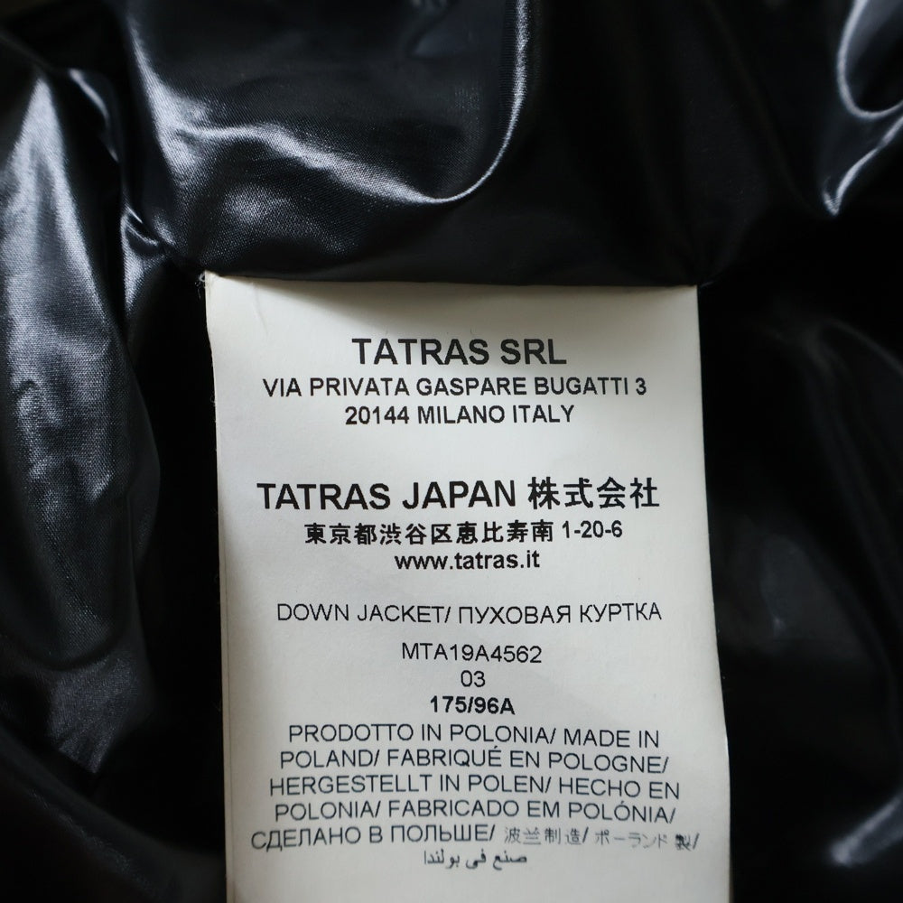 TATRAS(タトラス) BELBO ベルボ フーデッド ナイロン ダウンジャケット ブラック MTA19A4562