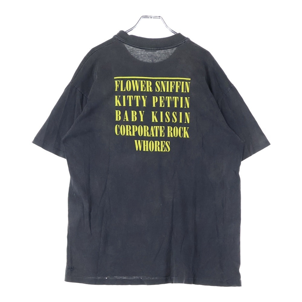 VINTAGE(ヴィンテージ) 90S VINTAGE NIRVANA SMILE STEDMAN ヴィンテージ USA製 ニルヴァーナ スマイル 両面プリント クルーネック 半袖Tシャツ カットソー ブラック