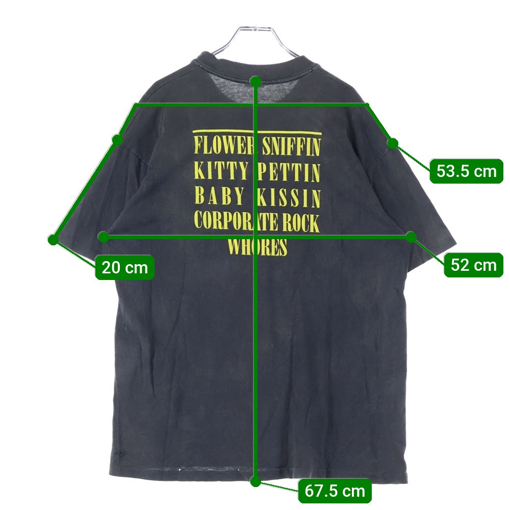 VINTAGE(ヴィンテージ) 90S VINTAGE NIRVANA SMILE STEDMAN ヴィンテージ USA製 ニルヴァーナ スマイル 両面プリント クルーネック 半袖Tシャツ カットソー ブラック