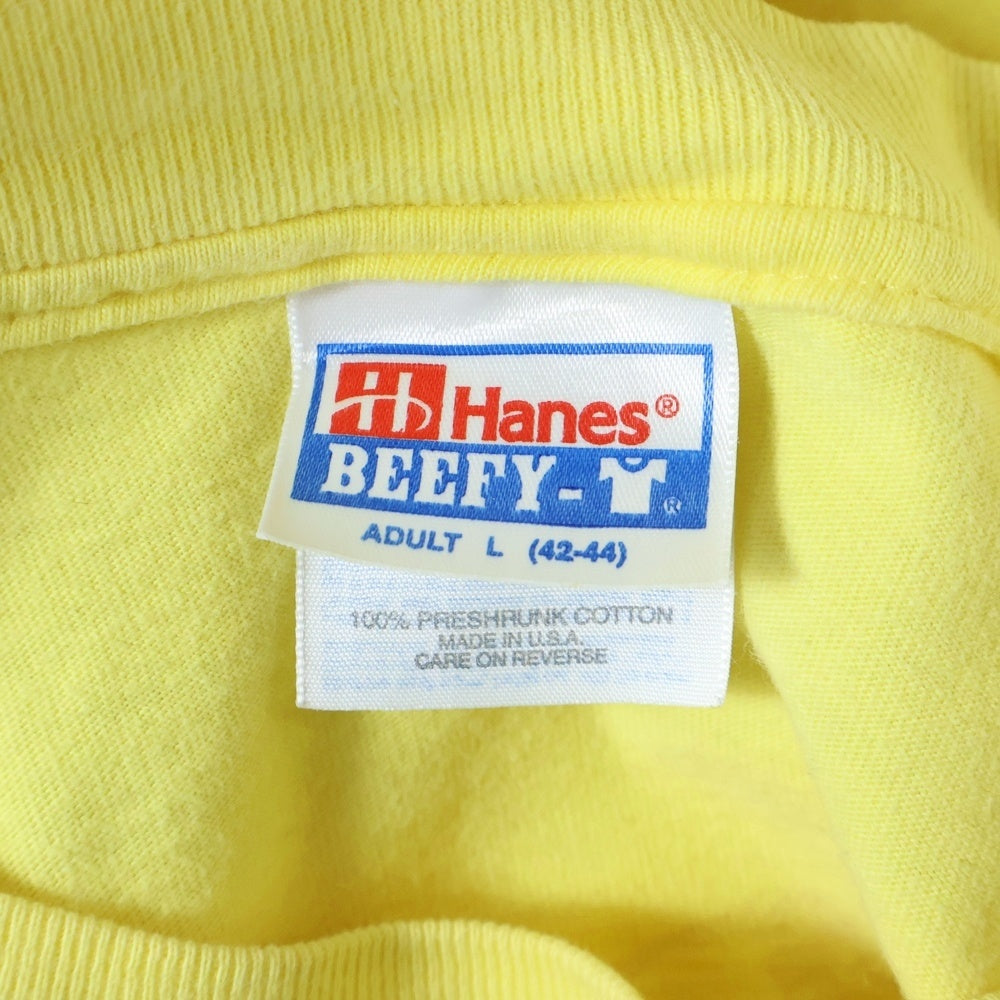 VINTAGE(ヴィンテージ) 90S VINTAGE BAD BRAINS 1995 TRASH RECORDS HANES ヴィンテージ USA製 バッドブレインズ トラッシュレコーズ 両面プリント クルーネック 半袖Tシャツ イエロー