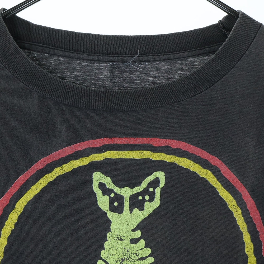 VINTAGE(ヴィンテージ) 90S FISH BONE フィッシュボーン 両面プリント クルーネック 半袖Tシャツ カットソー チャコールグレー