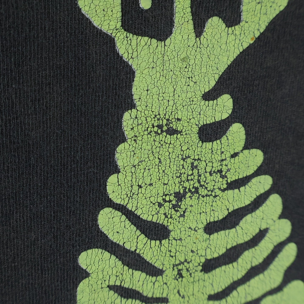 VINTAGE(ヴィンテージ) 90S FISH BONE フィッシュボーン 両面プリント クルーネック 半袖Tシャツ カットソー チャコールグレー