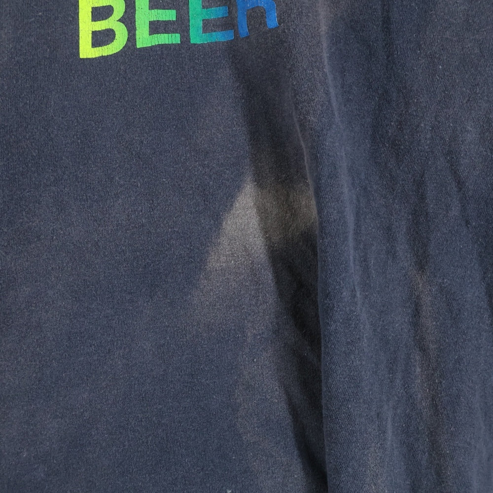 VINTAGE(ヴィンテージ) 90S VINTAGE Lite BEER HANES ヴィンテージ USA製 ライトビール フロントプリント クルーネック 半袖Tシャツ カットソー チャコールグレー