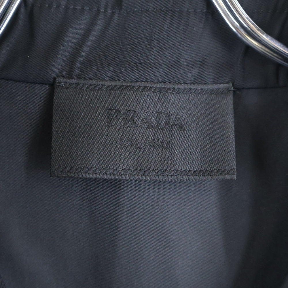 PRADA(プラダ) RE-NYLON リナイロン トライアングルロゴプレート オープンカラーシャツ ブラック SC449 S182 1WQ8 RFID