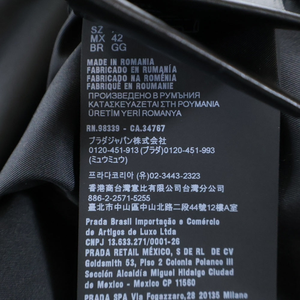 PRADA(プラダ) RE-NYLON リナイロン トライアングルロゴプレート オープンカラーシャツ ブラック SC449 S182 1WQ8 RFID