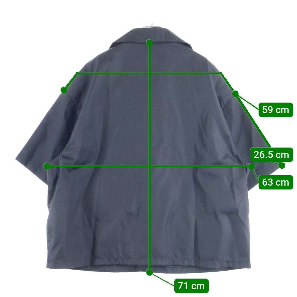 【美品】PRADA Re - Nylonトライアングルロゴシャツ 希少】PRADA リナイロンシャツ トライアングルロゴ ブルー