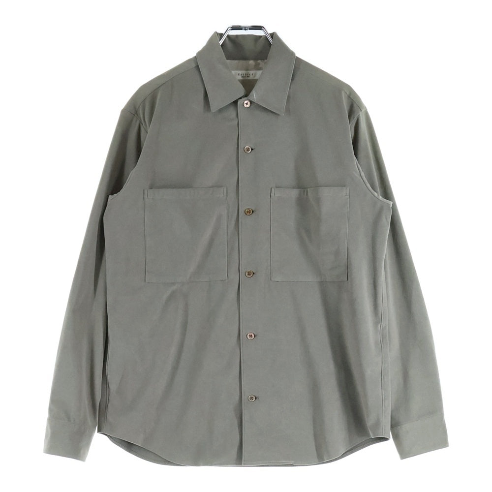 EDIFICE(エディフィス) 2ポケット ロングスリーブ ベロア長袖シャツ ベージュ 18-050-300-5040-1-0