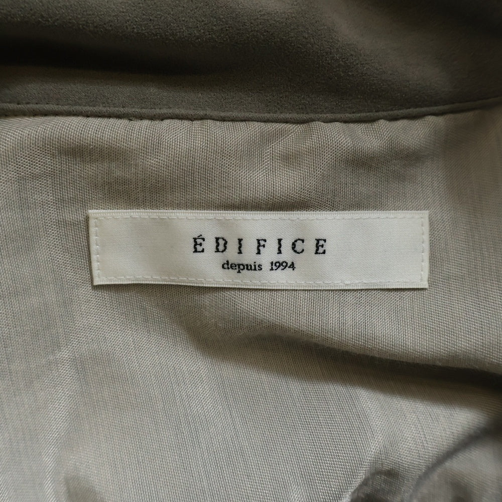 EDIFICE(エディフィス) 2ポケット ロングスリーブ ベロア長袖シャツ ベージュ 18-050-300-5040-1-0