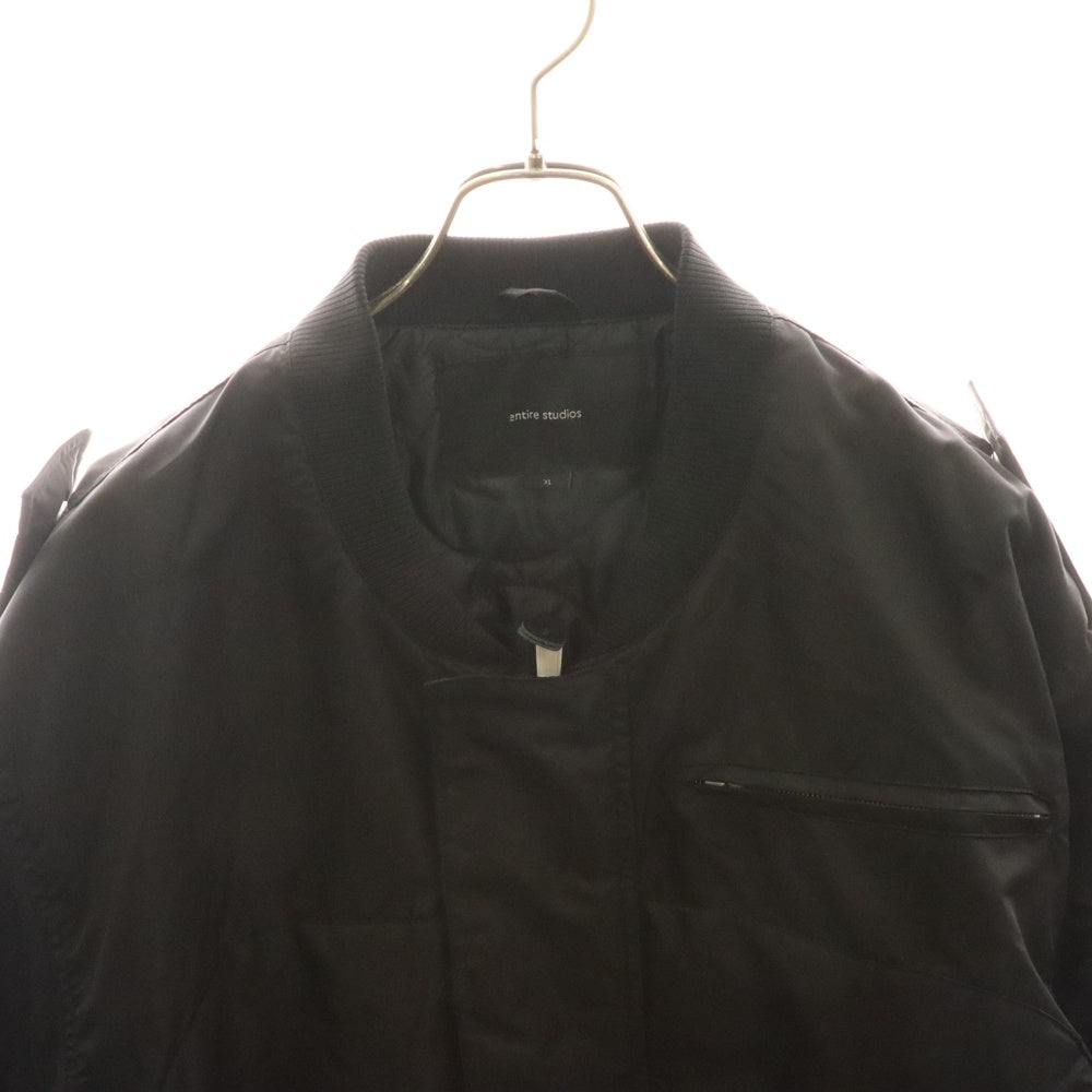 entire studios(エンタイア スタジオ) 23AW A-2 BOMBER マルチポケット ジップアップ ボンバージャケット ブラック ES2234