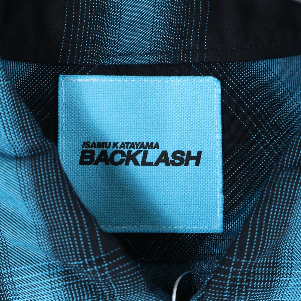 ISAMU KATAYAMA BACKLASH(イサムカタヤマバックラッシュ) RAYON ORIGINAL OMBRE CHECK GARMENT-DYED SHIRT ガーメントダイ オンブレチェック 長袖レーヨンシャツ ブルー/ブラック 2103-01
