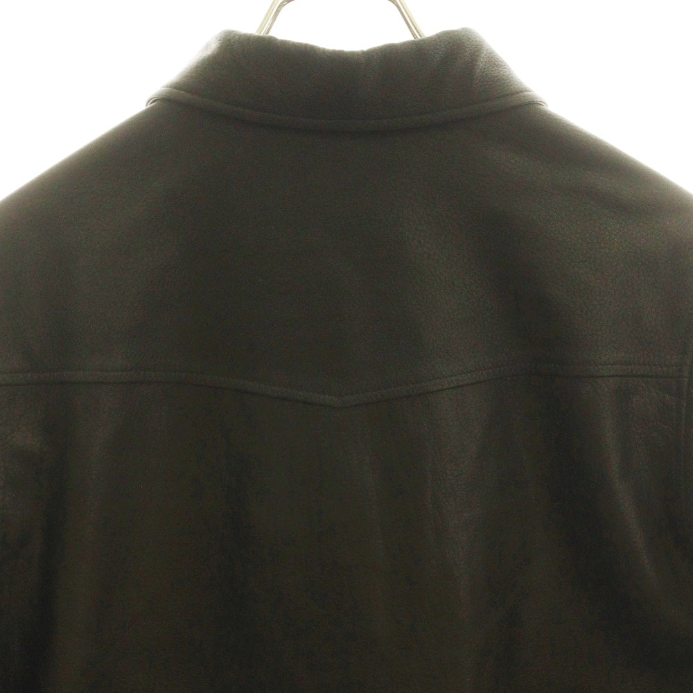 ISAMU KATAYAMA BACKLASH(イサムカタヤマバックラッシュ) 25SS DEERSKIN LACE-UP PULLOVER SHIRT JACKET ディアスキン レースアッププルオーバーシャツジャケット ブラック 2142-02