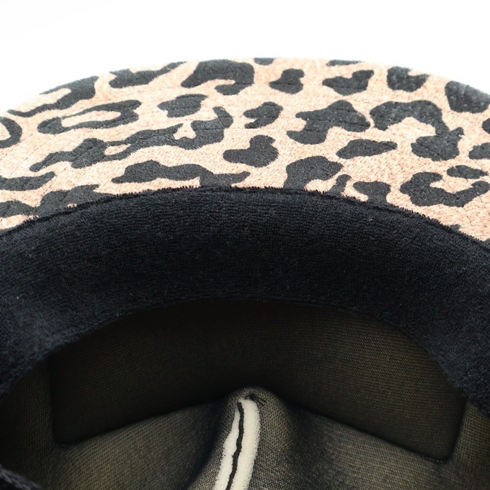 ISAMU KATAYAMA BACKLASH(イサムカタヤマバックラッシュ) 23SS KANGAROO SUEDE CAP レオパード柄 カンガルースウェード メッシュトラッカーキャップ ブラック/ブラウン 869-02