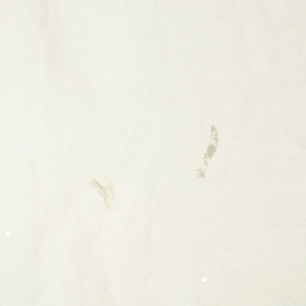 SAINT MICHAEL(セントマイケル) 25SS SS TEE LOVE ダメージ加工 フロントプリントTシャツ 半袖クルーネックカットソー ホワイト SM-HR8-0000-024