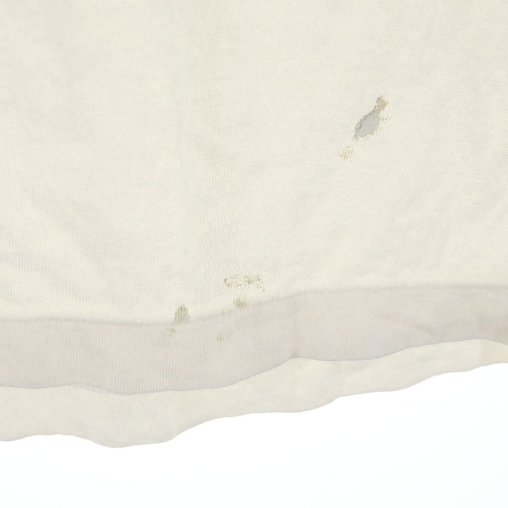 SAINT MICHAEL(セントマイケル) 25SS SS TEE LOVE ダメージ加工 フロントプリントTシャツ 半袖クルーネックカットソー ホワイト SM-HR8-0000-024