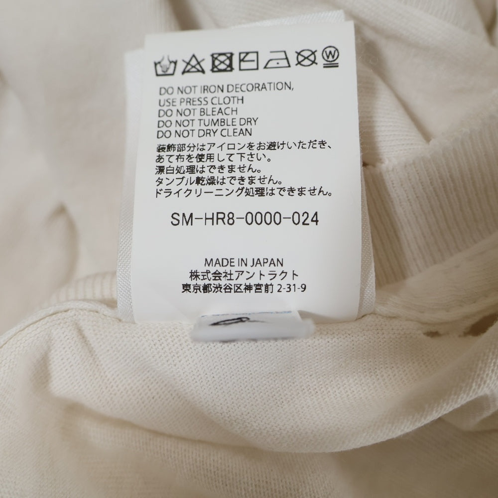 SAINT MICHAEL(セントマイケル) 25SS SS TEE LOVE ダメージ加工 フロントプリントTシャツ 半袖クルーネックカットソー ホワイト SM-HR8-0000-024