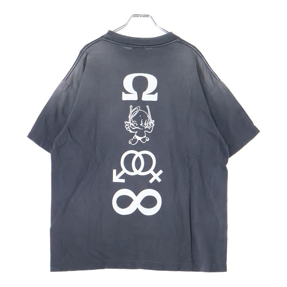 SAINT MICHAEL(セントマイケル) 25SS SS TEE CANDLE 加工 両面プリントTシャツ 半袖クルーネックカットソー グレー SM-HR8-0000-008