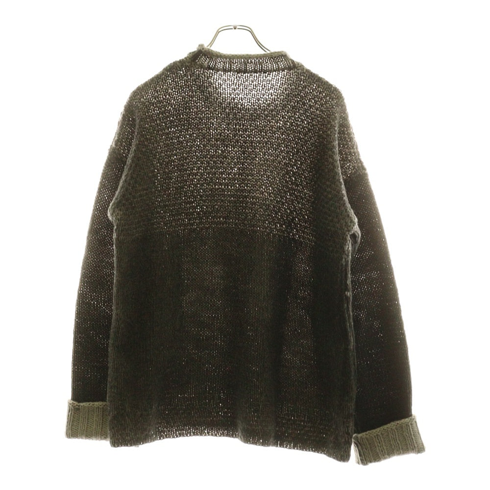 ISAMU KATAYAMA BACKLASH(イサムカタヤマバックラッシュ) 22AW LOOSEY KNIT PULLOVER PIGMENT DYED ルーズフィット ピグメントダイ プルオーバーニットセーター グレー KN-773-01