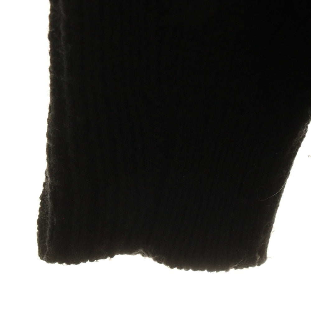 ISAMU KATAYAMA BACKLASH(イサムカタヤマバックラッシュ) パッチワーク加工 アクリル混 クルーネックウールニットセーター ブラック KN-770-01