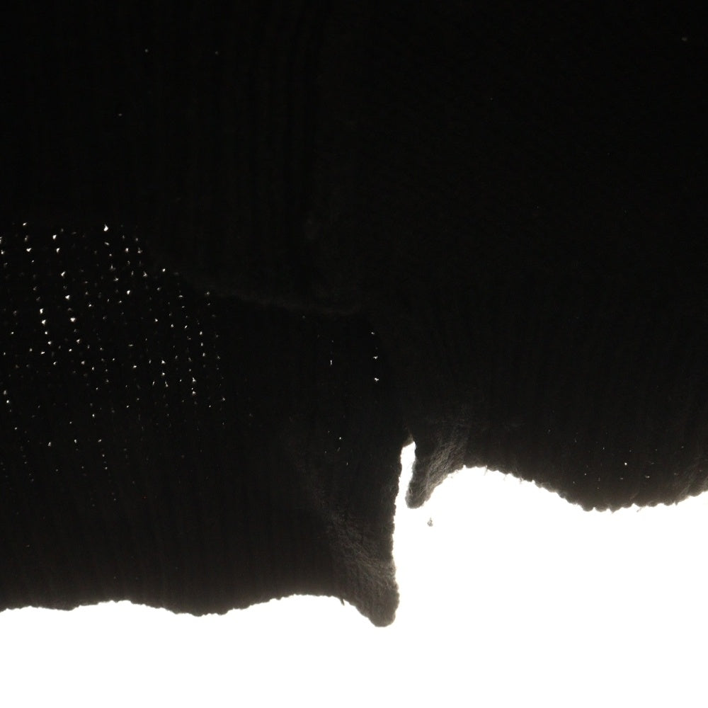 ISAMU KATAYAMA BACKLASH(イサムカタヤマバックラッシュ) パッチワーク加工 アクリル混 クルーネックウールニットセーター ブラック KN-770-01