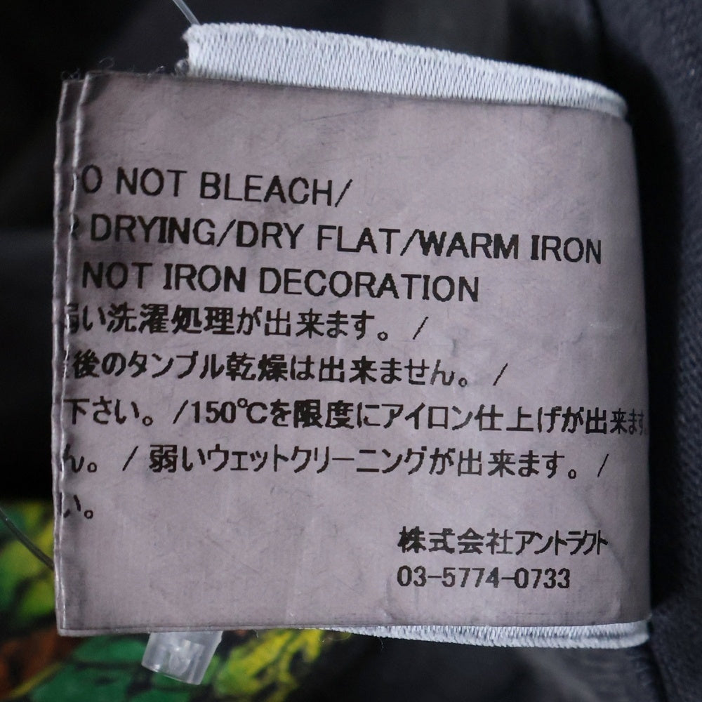 READY MADE(レディメイド) 24AW LS T-SHIRT SNAKE ダメージ加工 スネイクプリント ポケットTシャツ 長袖クルーネックカットソー ブラック RE-CO-BK-00-00-282