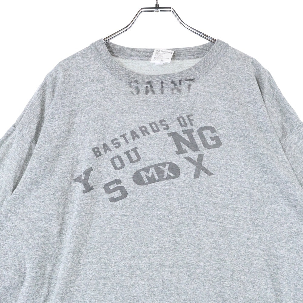 SAINT MICHAEL(セントマイケル) 25SS ×BerBerJin BJ SS YOUNG TEE ベルベルジン ヤング フロントプリントTシャツ 半袖クルーネックカットソー グレー SM-HR8-0000-C37