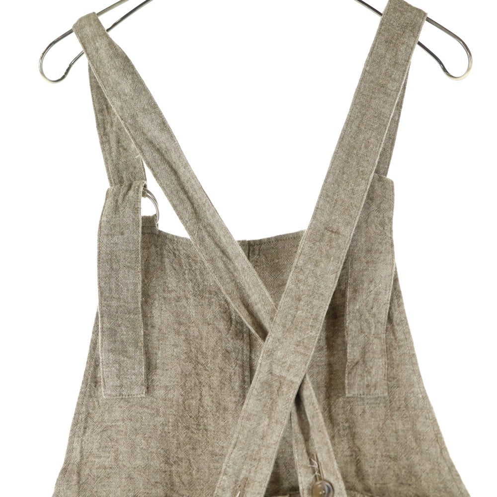 ISAMU KATAYAMA BACKLASH(イサムカタヤマバックラッシュ) 24SS LINEN OVERALLS リネンオーバーオール サロペット ベージュ 2112-03