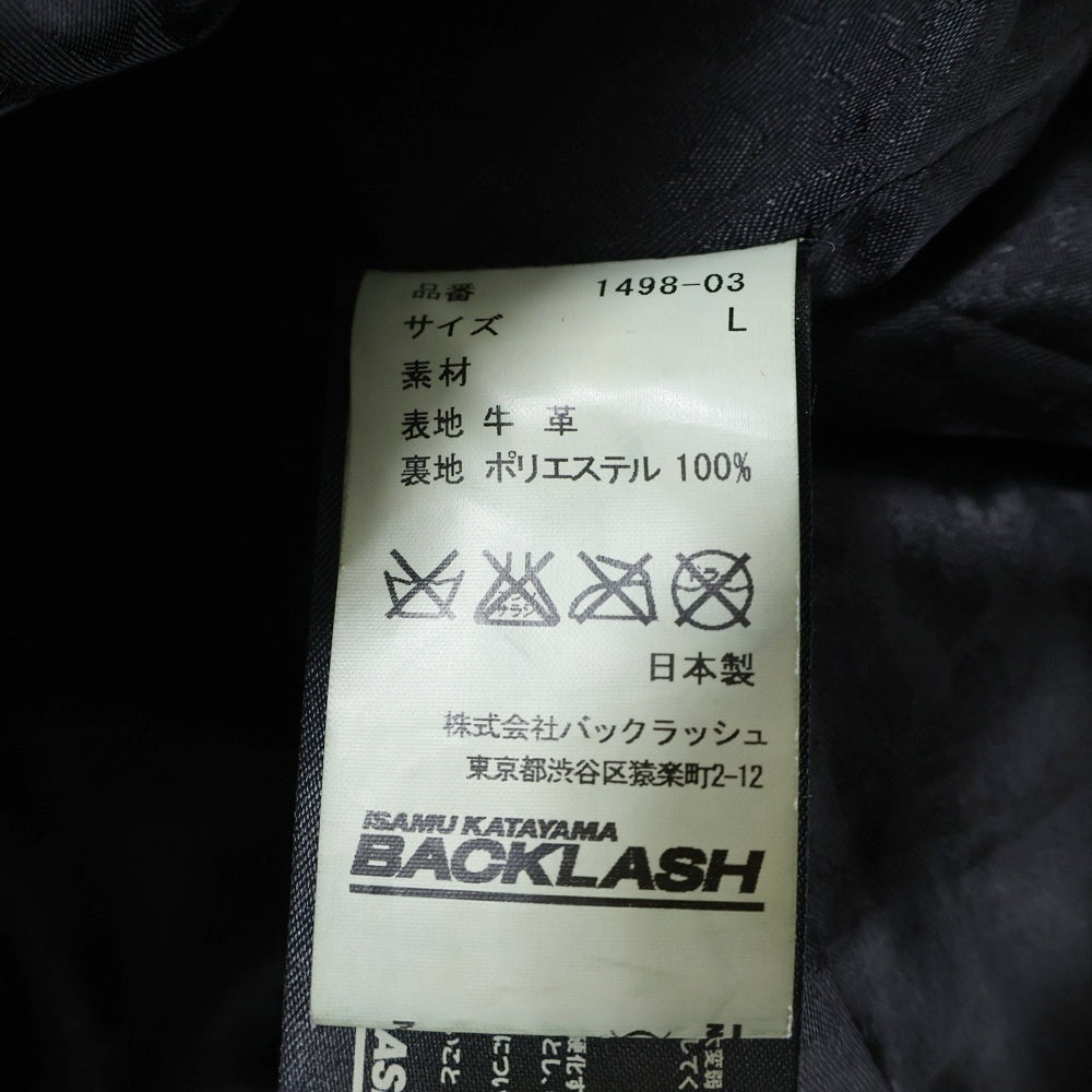 ISAMU KATAYAMA BACKLASH(イサムカタヤマバックラッシュ) 19AW JAPAN CALF FLEET WOOD ジャパンカーフ 製品染 タンニン染 ダブルライダースレザージャケット グリーン 1498-03