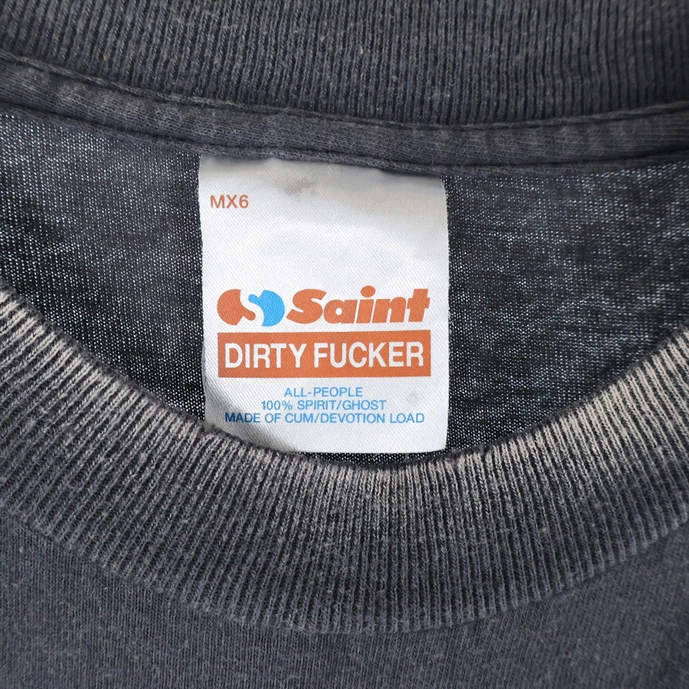 SAINT MICHAEL(セントマイケル) 25SS JESUS S/S TEE ジーザスプリントTシャツ 半袖クルーネックカットソー グレー SM-HR8-0000-016