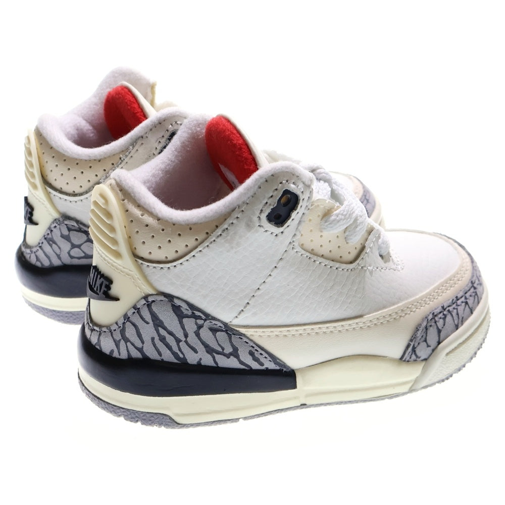 NIKE(ナイキ) AIR JORDAN 3 RETRO TD WHITE CEMENT REIMAGINED エアジョーダン レトロ ホワイトセメントリイマジンド ローカットスニーカー キッズ US5C/11cm DM0968-100