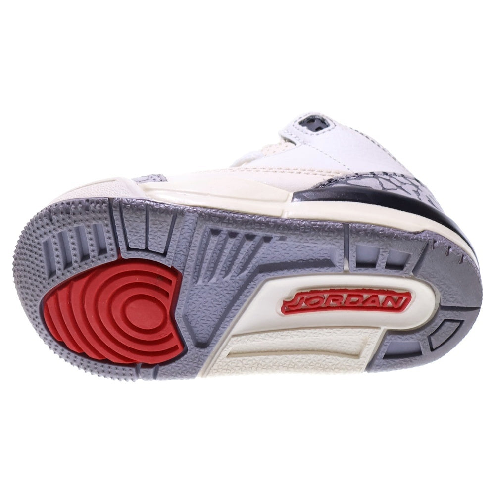 NIKE(ナイキ) AIR JORDAN 3 RETRO TD WHITE CEMENT REIMAGINED エアジョーダン レトロ ホワイトセメントリイマジンド ローカットスニーカー キッズ US5C/11cm DM0968-100