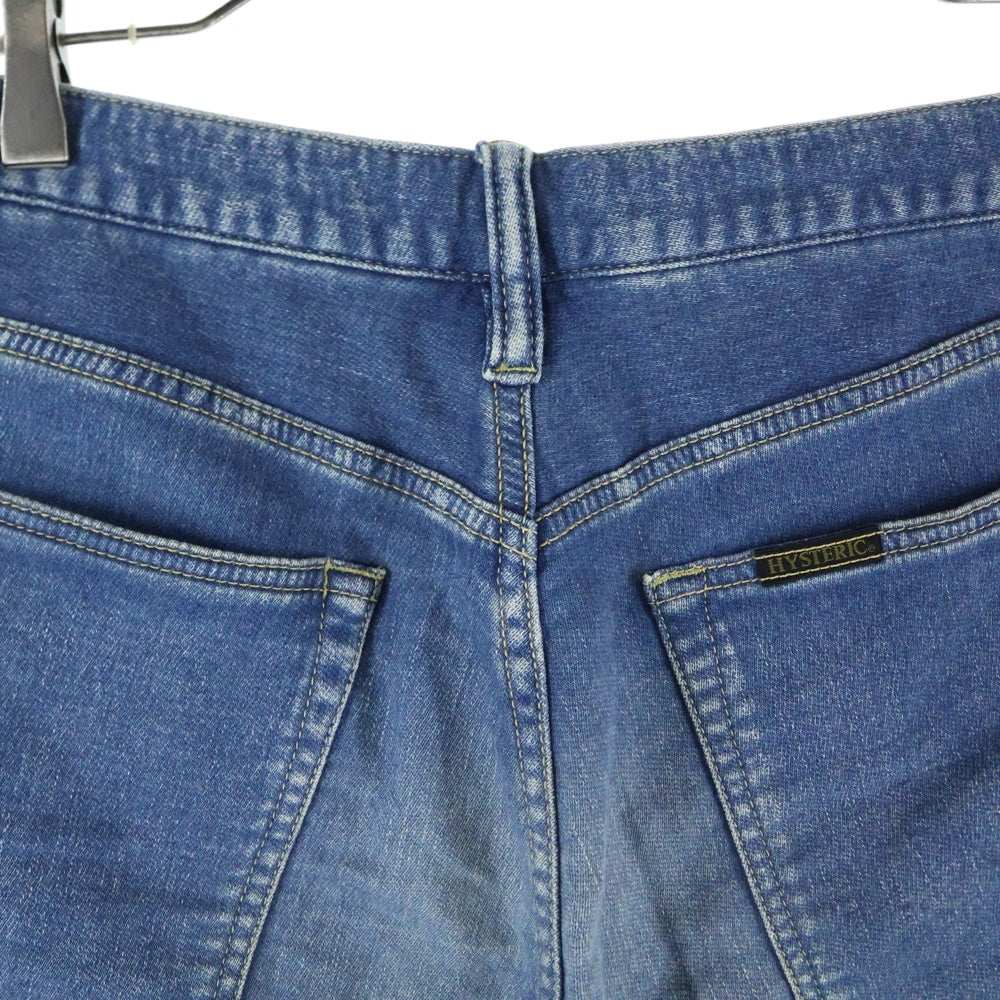 HYSTERIC GLAMOUR(ヒステリックグラマー) スタッズデザイン ドローストリング デニムスウェットパンツ ショーツ インディゴ 0152AM05