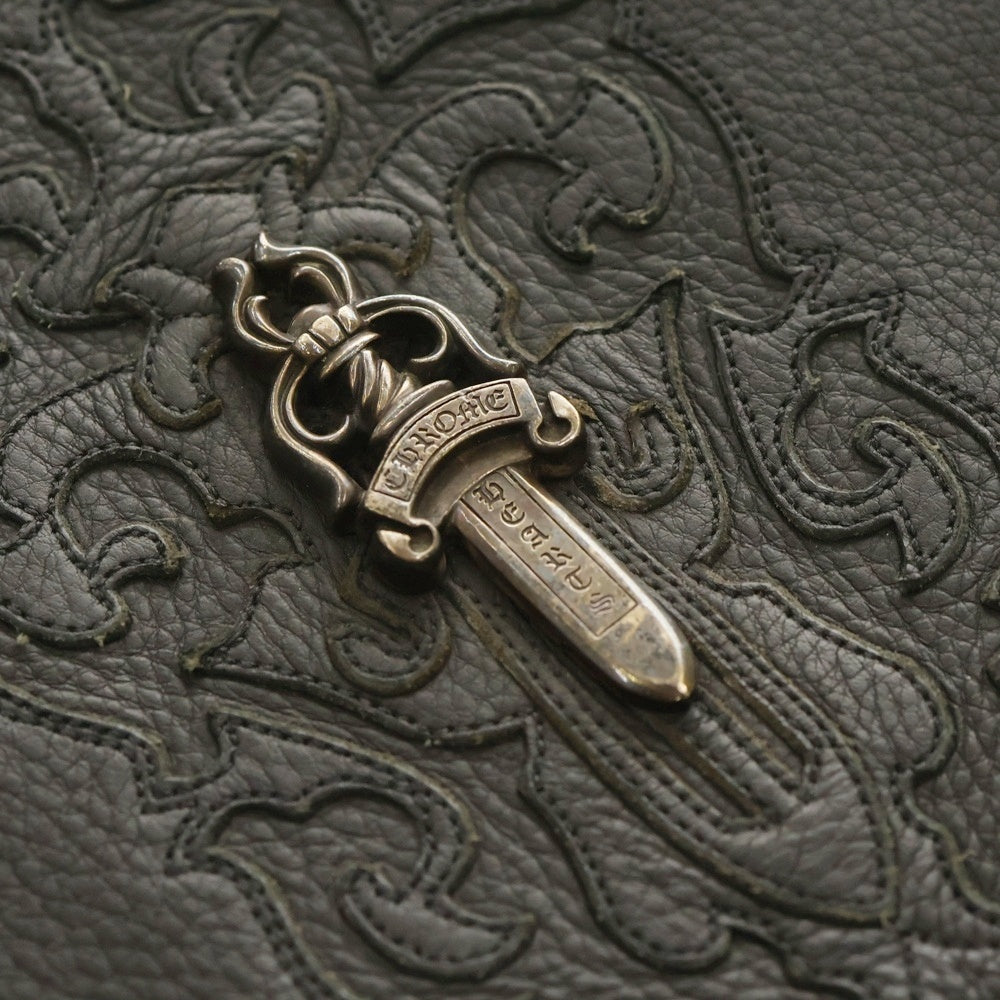 CHROME HEARTS(クロムハーツ) BAG-MAIL メールバッグ ラージダガー レザー ショルダーバッグ ブラック