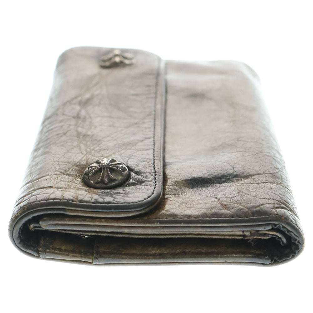 CHROME HEARTS(クロムハーツ) WAVE CROSS BALL CAMO ウェーブ クロスボール カモ柄 ロングウォレット 財布 ブラウン