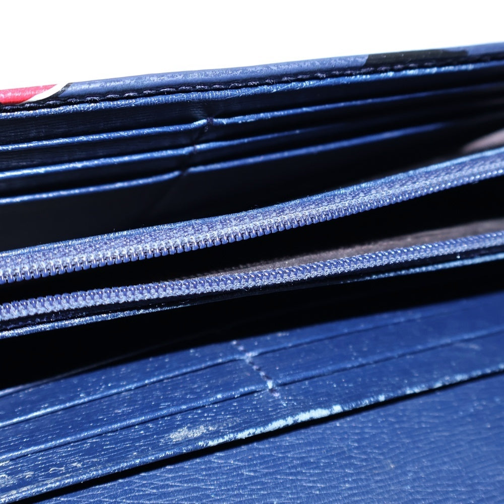 GUCCI(グッチ) ハートビートプリント コンチネンタル ロングウォレット 財布 ネイビー/レッド 309702