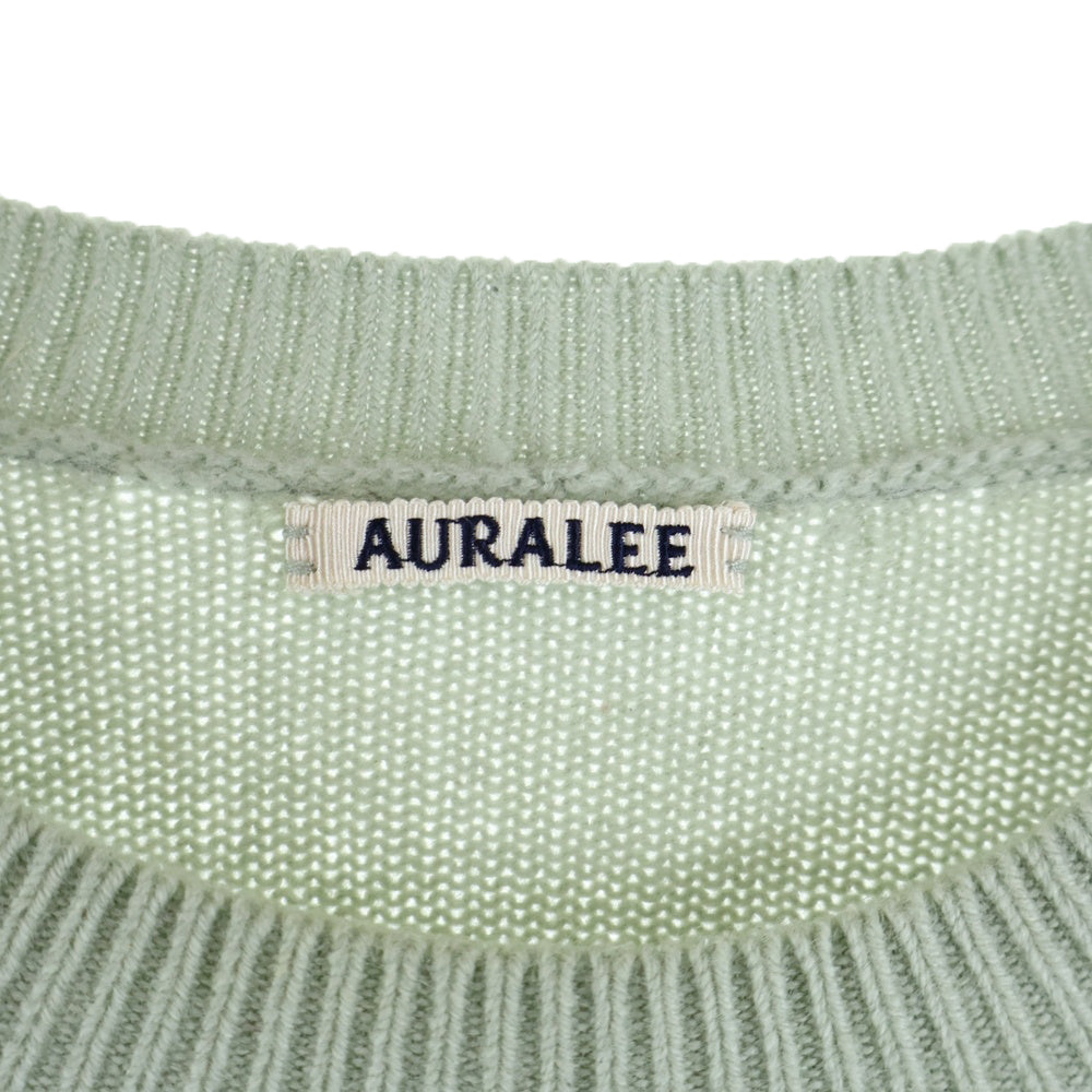 AURALEE(オーラリー) BABY CASHMERE KNIT ベイビー カシミヤ ミドルゲージ クルーネック ニット セーター ミントグリーン A9AP01BC
