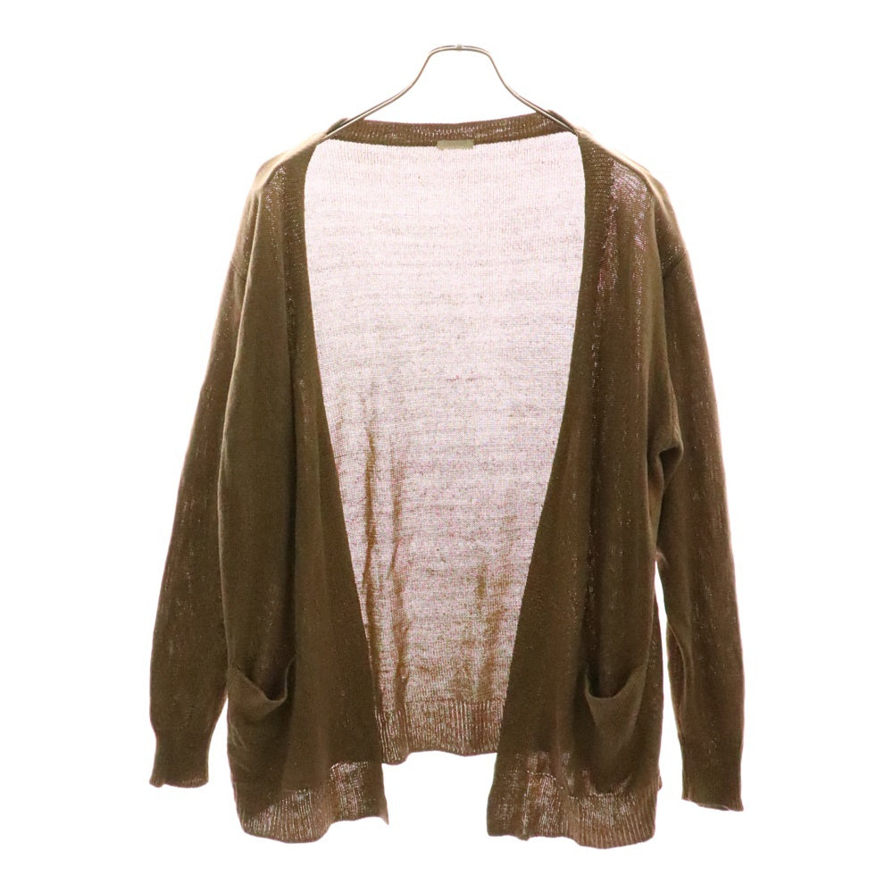 COMOLI(コモリ) 17SS 7G シルク ミドルゲージ シアー ニット カーディガン ブラウン K01-06004