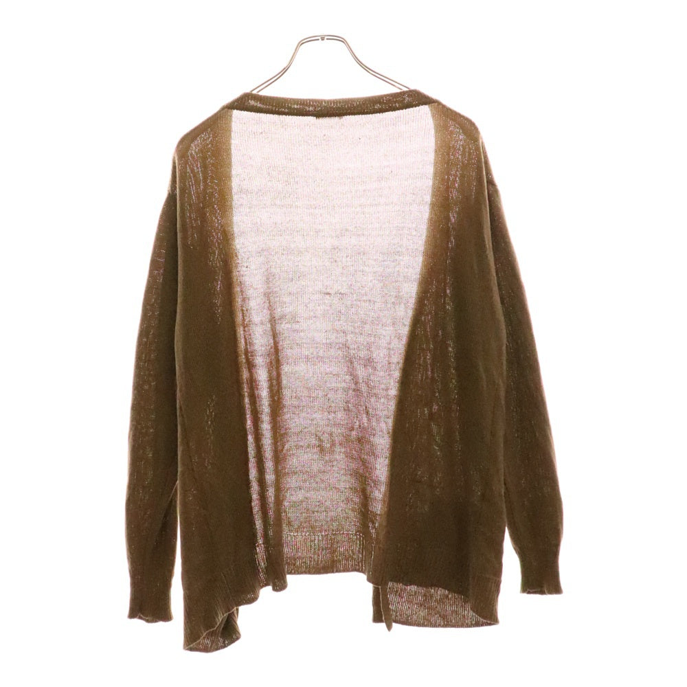 COMOLI(コモリ) 17SS 7G シルク ミドルゲージ シアー ニット カーディガン ブラウン K01-06004