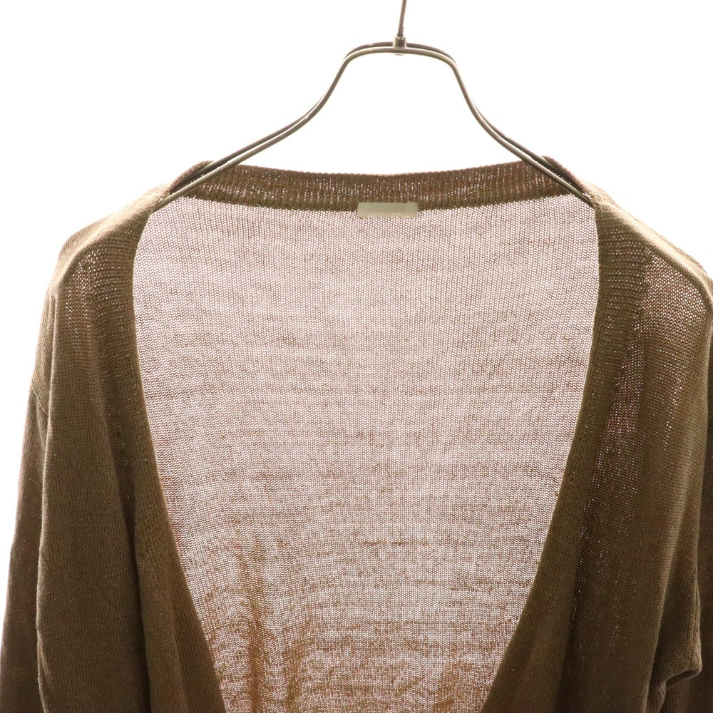 COMOLI(コモリ) 17SS 7G シルク ミドルゲージ シアー ニット カーディガン ブラウン K01-06004