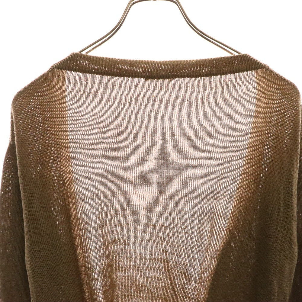 COMOLI(コモリ) 17SS 7G シルク ミドルゲージ シアー ニット カーディガン ブラウン K01-06004