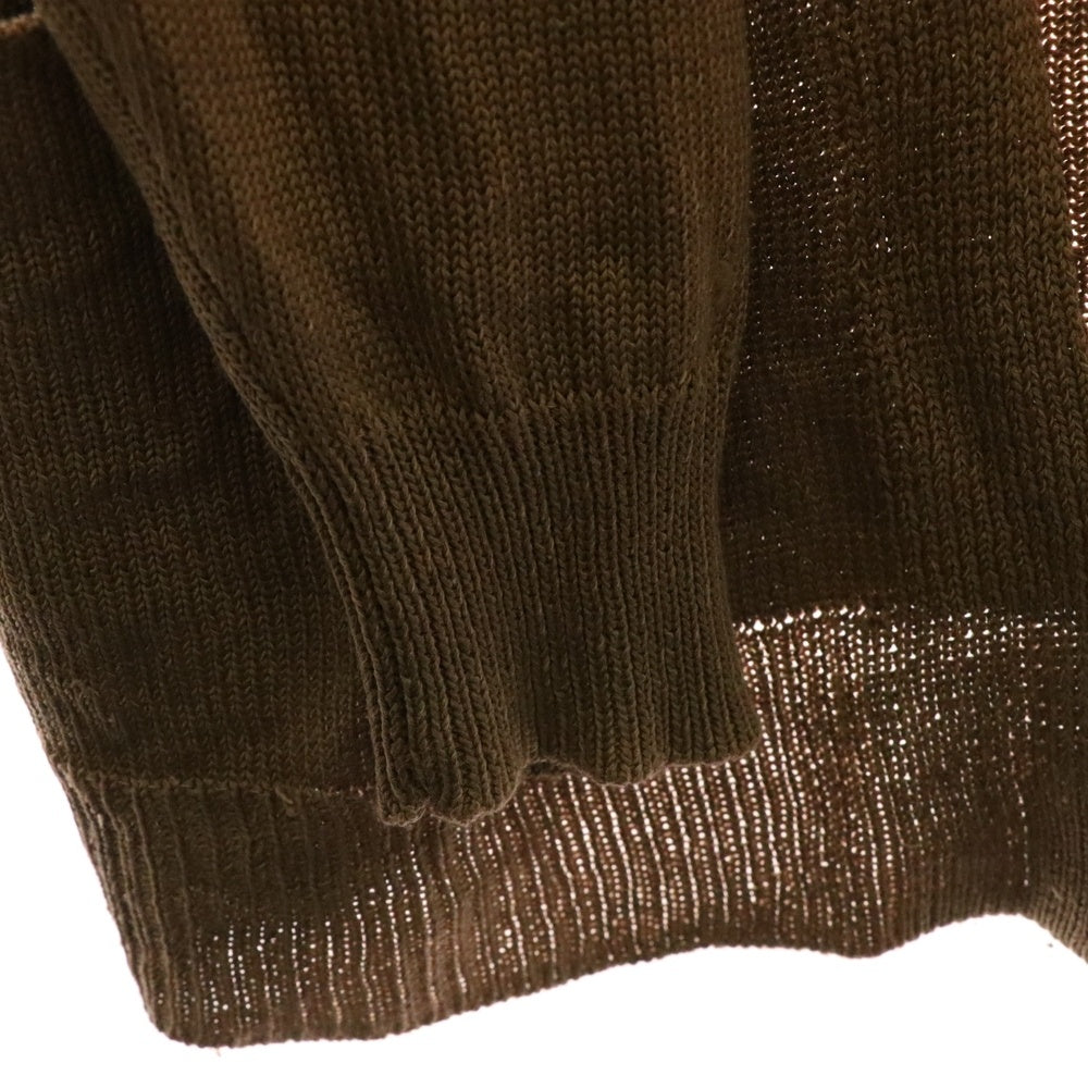 COMOLI(コモリ) 17SS 7G シルク ミドルゲージ シアー ニット カーディガン ブラウン K01-06004