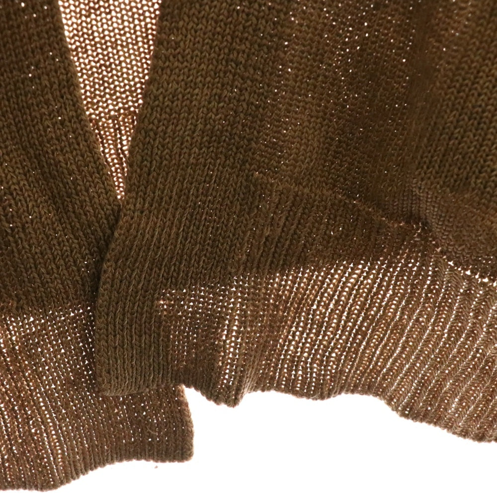 COMOLI(コモリ) 17SS 7G シルク ミドルゲージ シアー ニット カーディガン ブラウン K01-06004