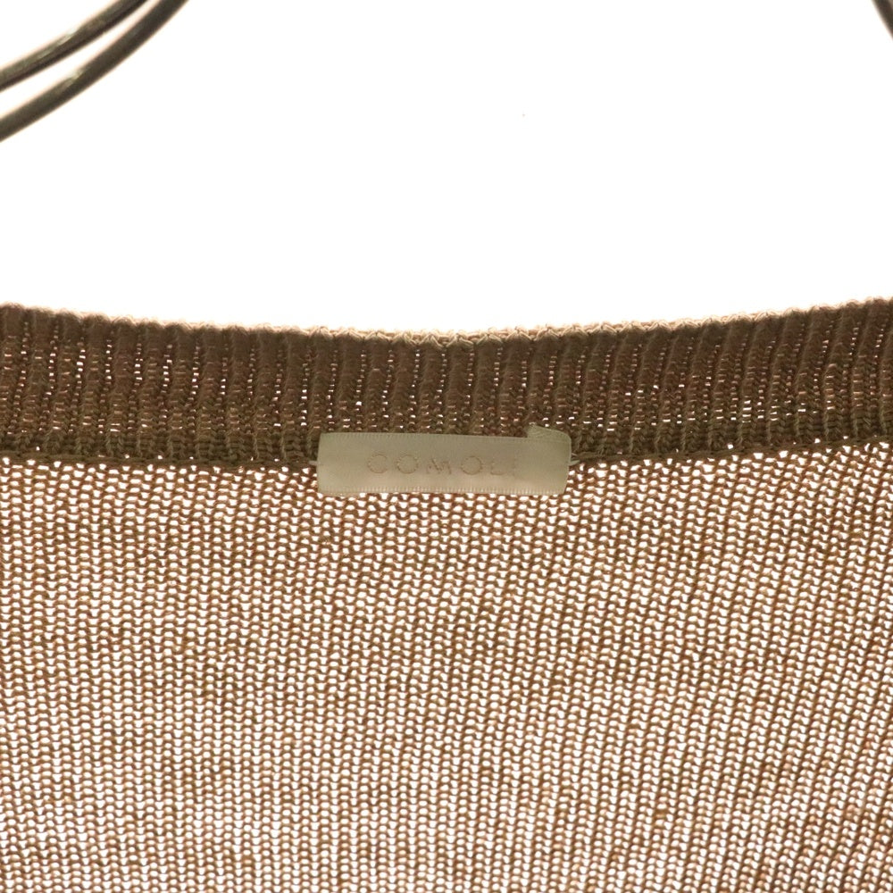 COMOLI(コモリ) 17SS 7G シルク ミドルゲージ シアー ニット カーディガン ブラウン K01-06004