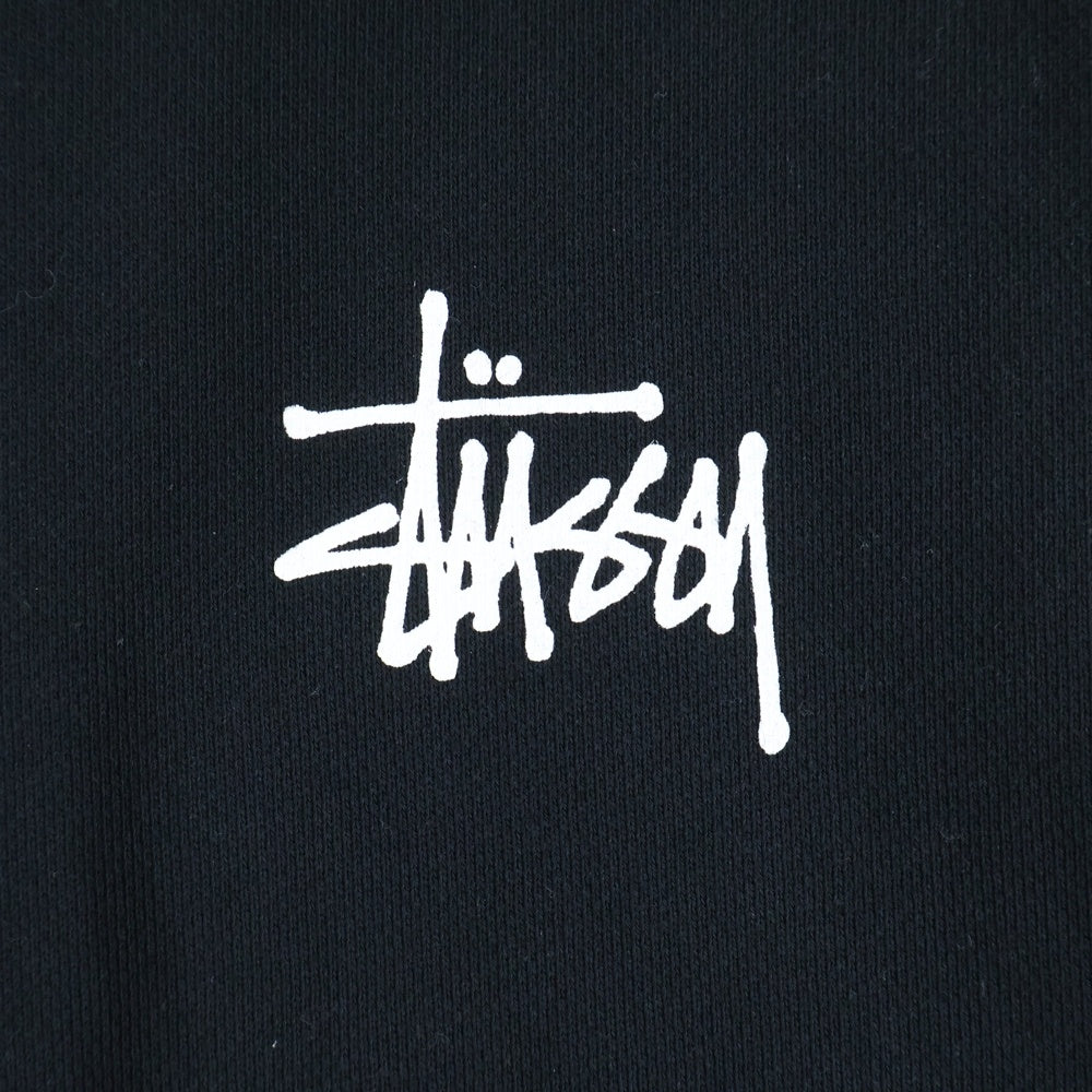 STUSSY(ステューシー) BASIC STUSSY HOODIE ベーシック 両面ロゴプリント スウェット プルオーバーパーカー ブラック 3973713
