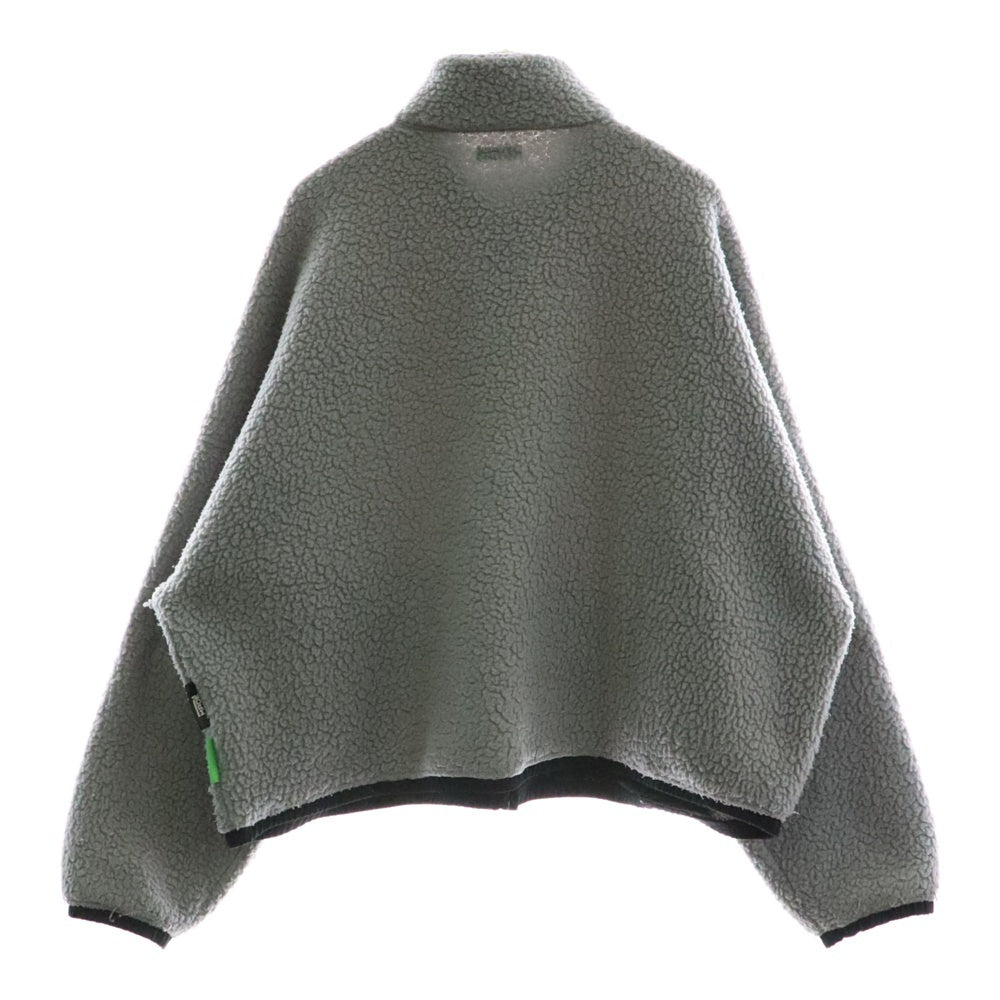 WILLY CHAVARRIA(ウィリーチャバリア) ラバーロゴデザイン ジップアップ フリースジャケット グレー