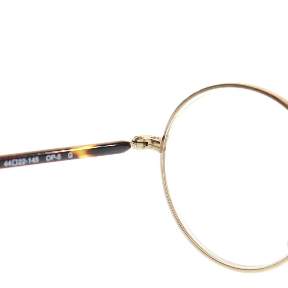 OLIVER PEOPLES(オリバーピープルズ) OP-5 メタル ラウンド フレーム メガネ サングラス ゴールド/ブラウン
