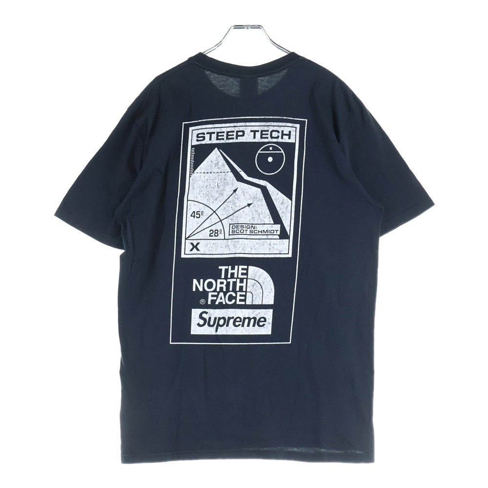 SUPREME(シュプリーム) 16SS ×THE NORTH FACE Steep Tech Tee Shirt ザノースフェイス スティープテック 両面プリントTシャツ 半袖クルーネックカットソー ブラック NT01604I