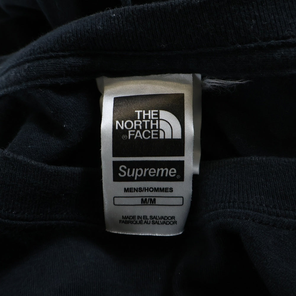 SUPREME(シュプリーム) 16SS ×THE NORTH FACE Steep Tech Tee Shirt ザノースフェイス スティープテック 両面プリントTシャツ 半袖クルーネックカットソー ブラック NT01604I
