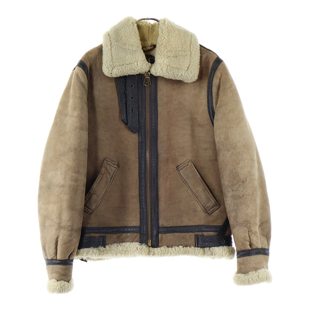 SCHOTT(ショット) B-3 ムートン レザー フライトジャケット ボア ブルゾン ブラウン AC-18606