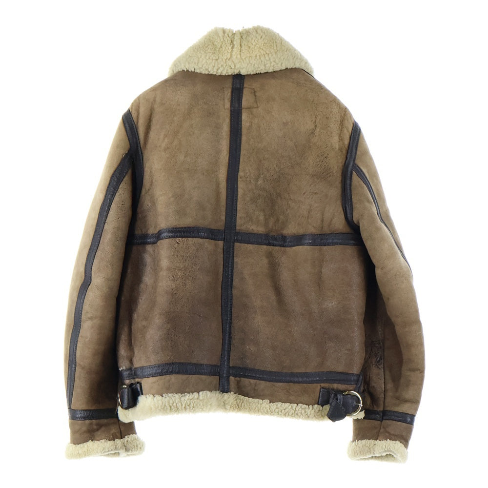 SCHOTT(ショット) B-3 ムートン レザー フライトジャケット ボア ブルゾン ブラウン AC-18606
