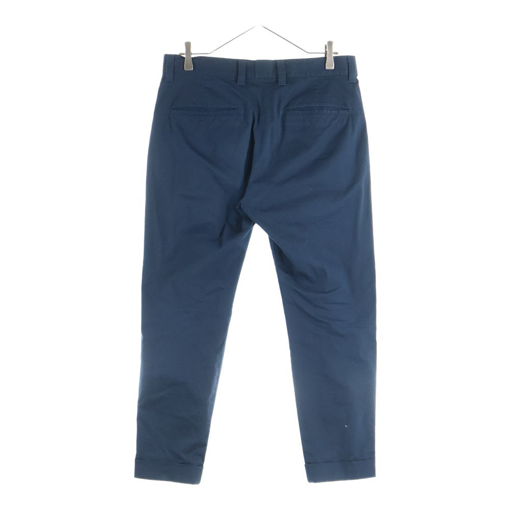 SOPHNET.(ソフネット) コットンストレッチ ツータック ストレートパンツ ネイビー SOPH-140089